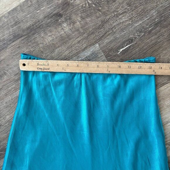 Club Monaco Turquoise Linen Blend Midi Skirt Size 4 Summer Resort Chic - Picture 3 of 10